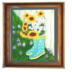 Garden Boots        Large Canvas Art